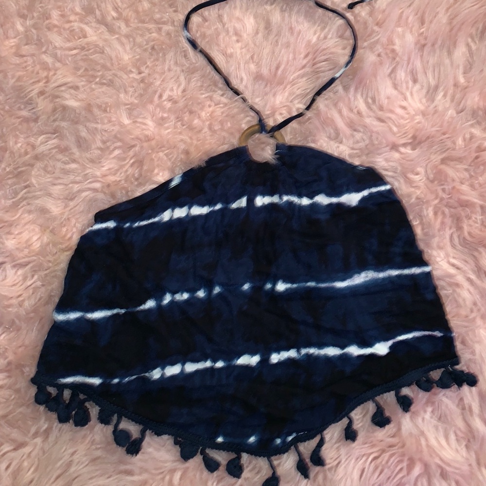 Blue & White Crop Top